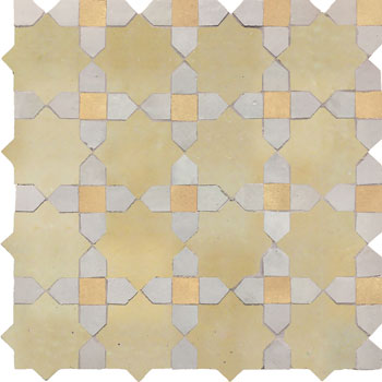 Mosaic House Moroccan tile Tanger C 11-1-14 Beige White Natural, Unglazed, Terracotta  zellige, mosaic, zellij, field, pattern, glaze, stars, classic 